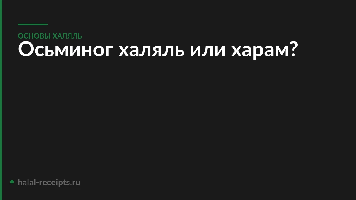 Осьминог халяль или харам?