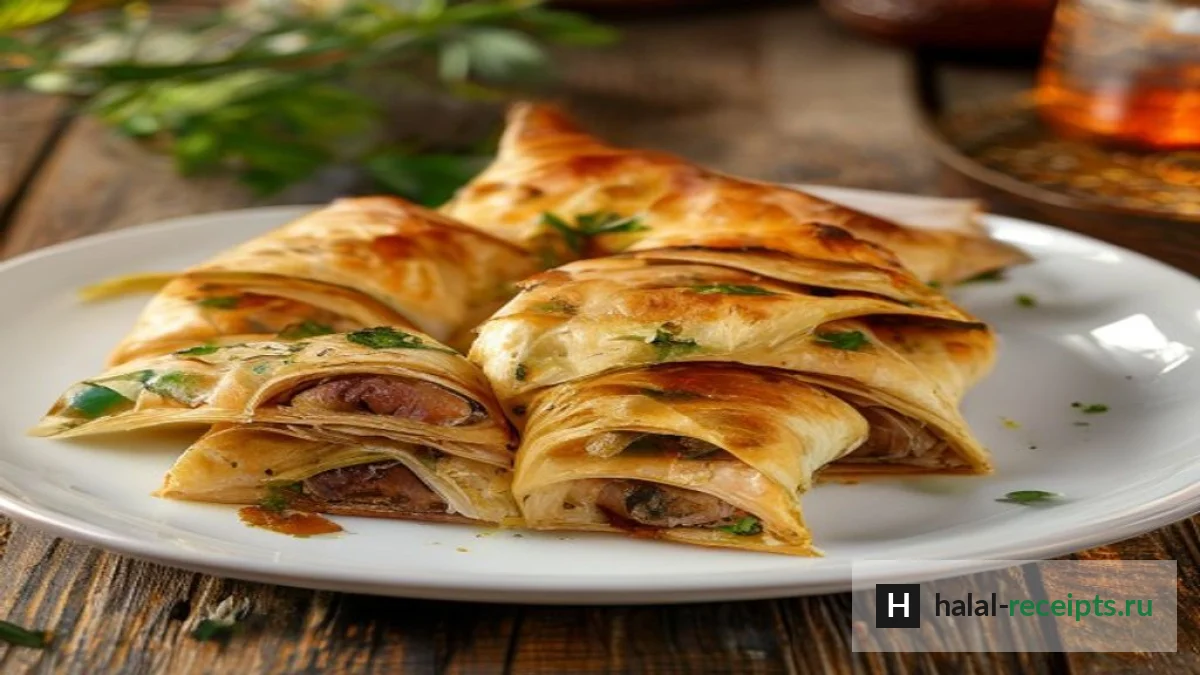 Бриуат с мясом: марокканские треугольники из теста фило