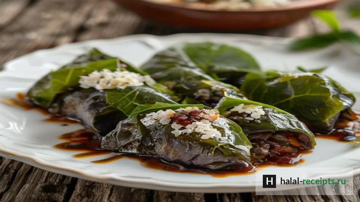 Рецепт Долма: виноградные листья с рисом и мясом по-турецки