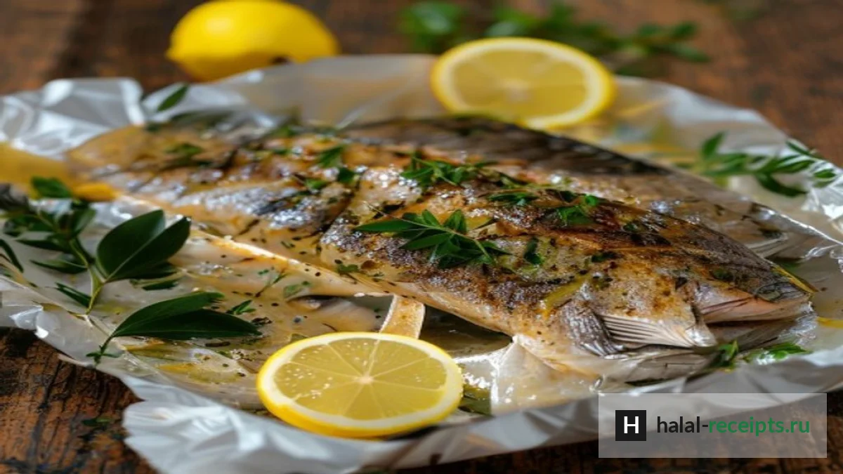 Рецепт Форель на мангале в фольге с лимоном и зеленью