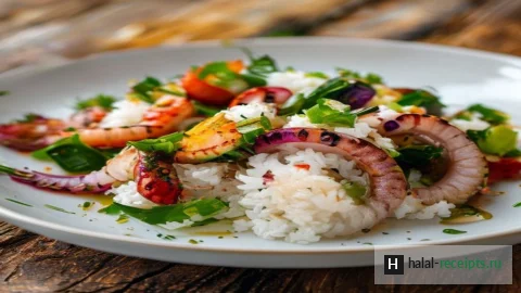 Рецепт Кальмары, фаршированные рисом и овощами