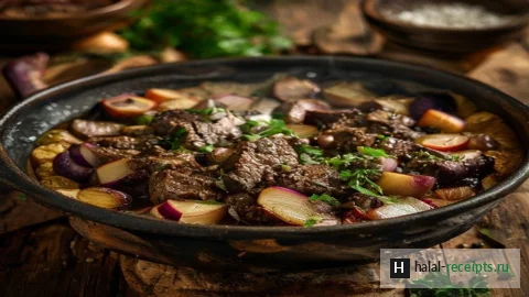 Рецепт Ковурма: жареная баранина с луком в казане