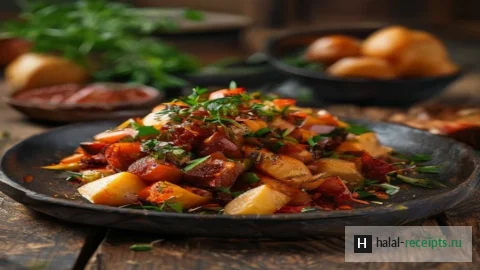 Рецепт Куырдак: казахское жаркое из говядины с картофелем