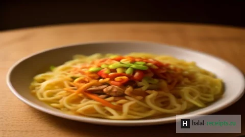 Рецепт Лагман по-уйгурски: тянутая лапша с мясом и овощами