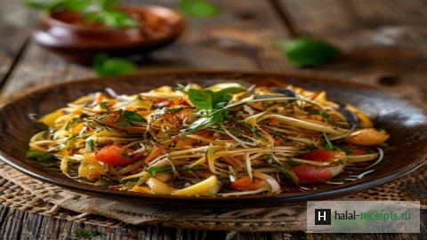 Рецепт Лагман по-узбекски: тянутая лапша с мясным соусом