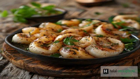 Мидии в томатном соусе с чесноком и зеленью