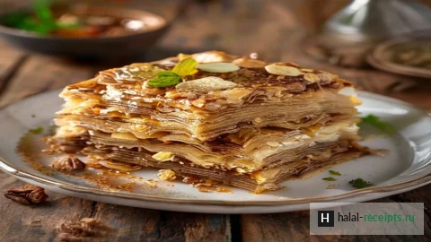 Рецепт Пахлава турецкая: слоёный десерт с орехами — халяльная кухня