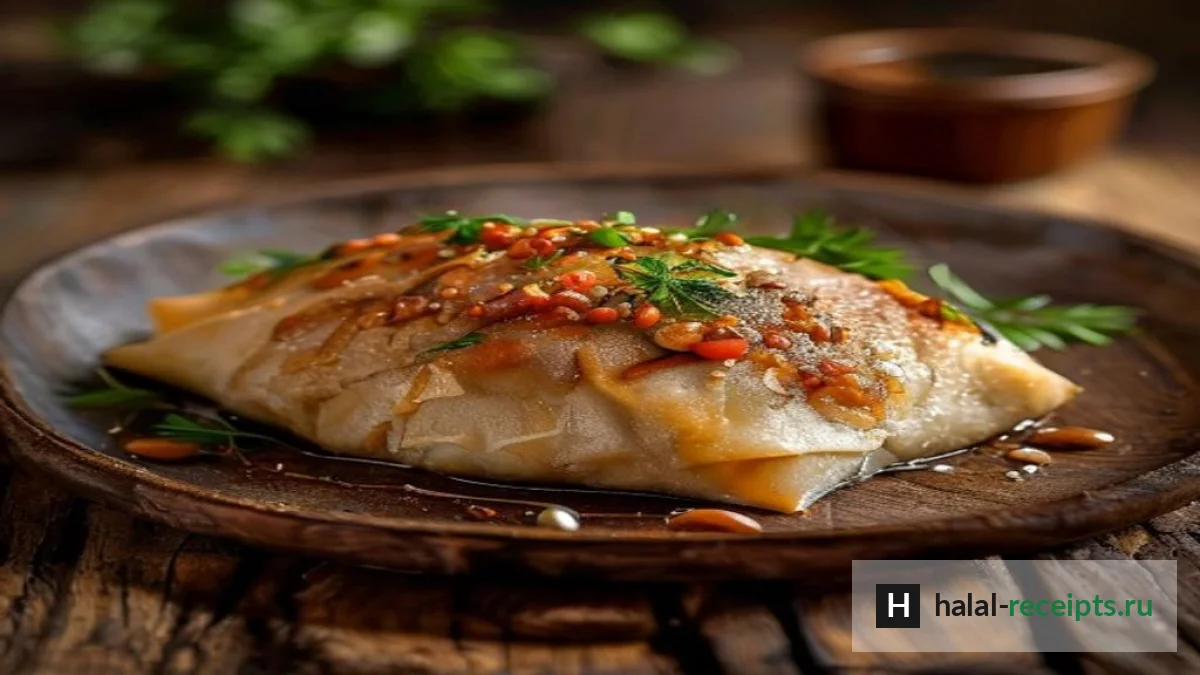 Самса с бараниной из слоёного теста