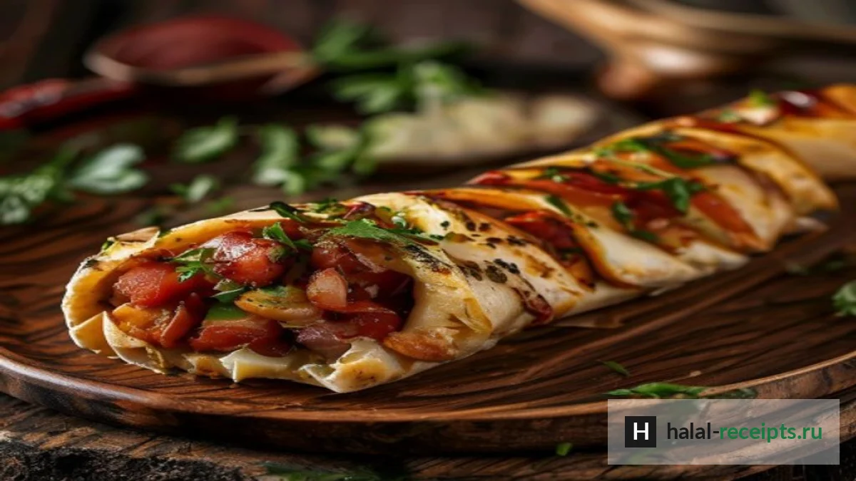 Шаурма домашняя с курицей и соусом тум