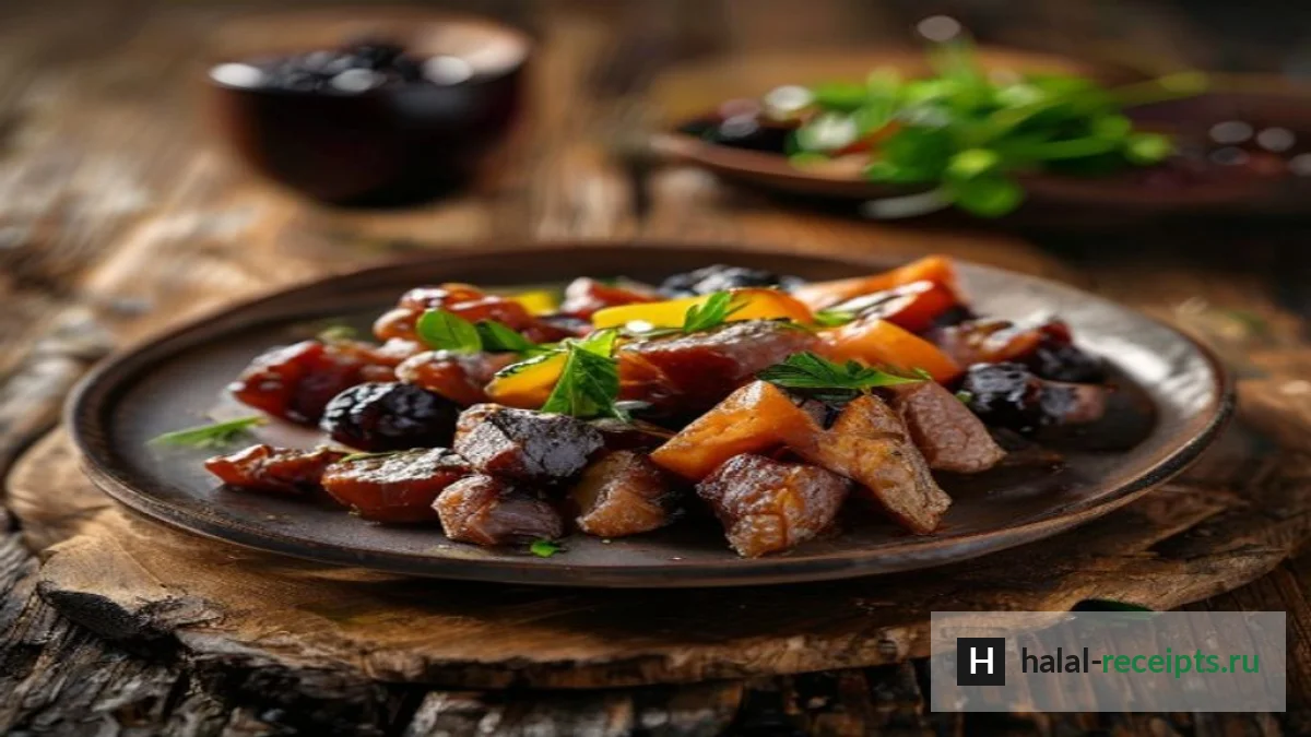 Тажин из баранины с черносливом и миндалём