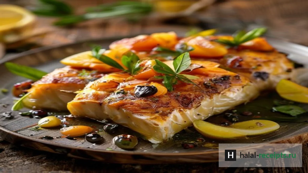 Запечённый лосось с лимоном, чесноком и зеленью